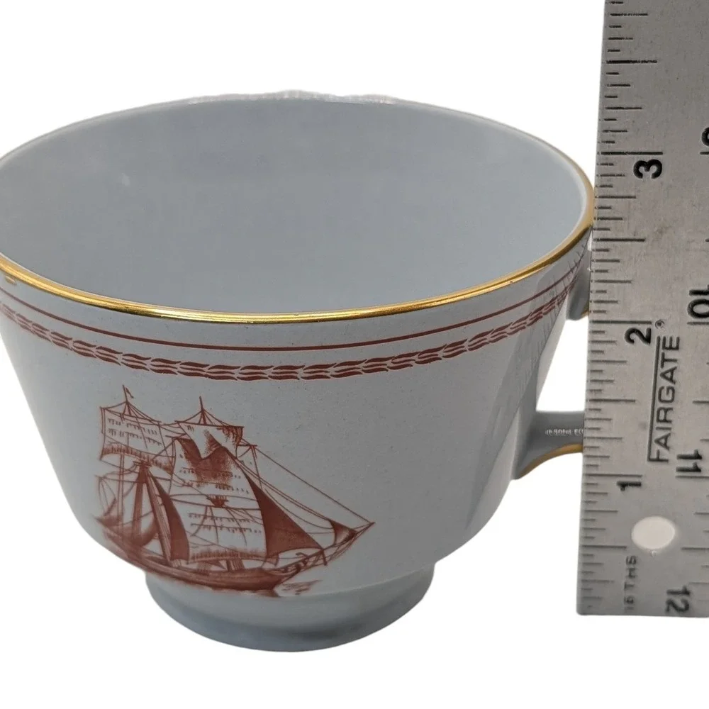 Vintage Spode Trade Winds Teacup Iron Red England‎ Mid Century Modern W128